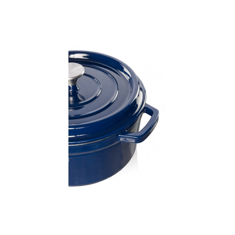 Grandfeu Enamelled Cast Iron Pot in Blue, 3.5l. With Lid