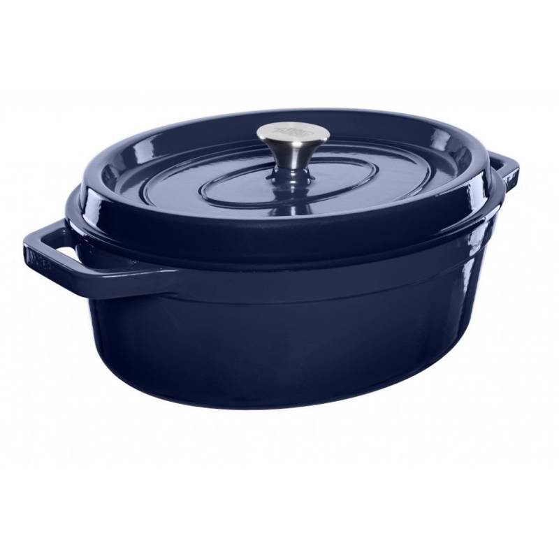Grandfeu Dark Blue Cast Iron Pot 5.6 l. With Lid