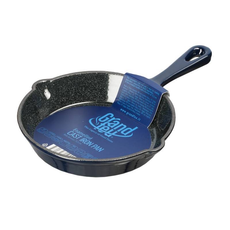 Grandfeu Dark Blue Cast Iron frying pan, Ø 15.5cm.