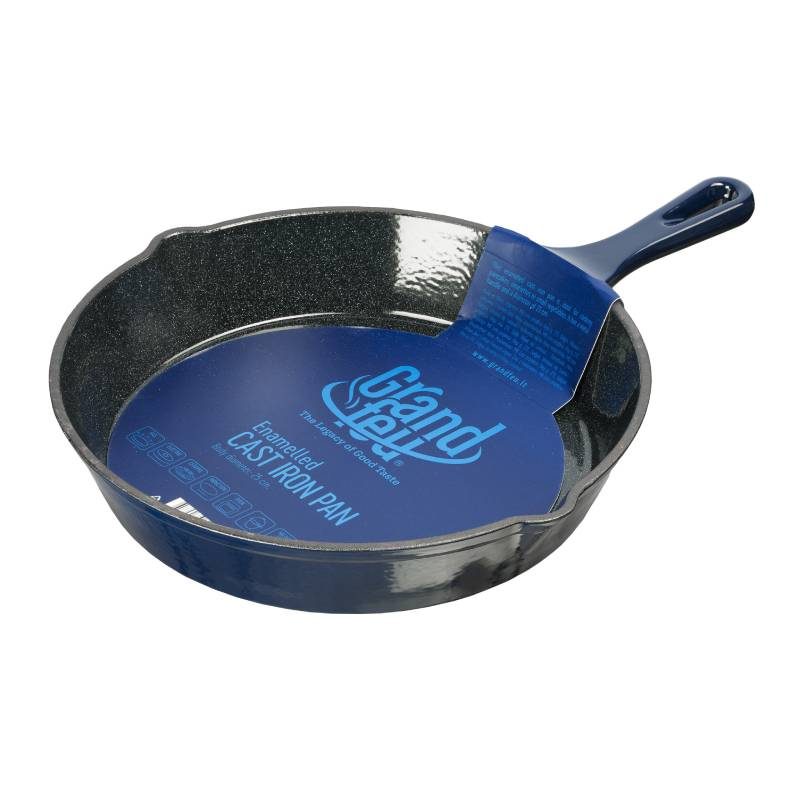 Grandfeu Blue Enamelled Cast Iron frying pan, Ø 25cm.